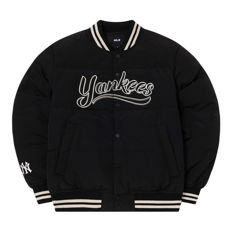 MLB情侣NY字母刺绣棒球服羽绒服