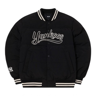 25新款MLB情侣羽绒服男女NY字母刺绣棒球服运动棉羽外套3ADJV0256