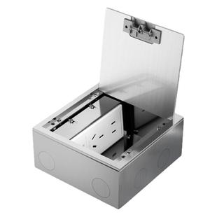 国际电工地插座隐形嵌入式纯平超薄家用地板网线五孔不锈钢地插座