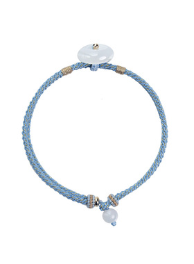 原创和田玉平安扣女款文艺手链