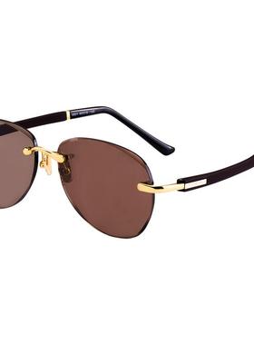 水晶眼镜男石头镜墨镜水晶石太阳镜飞行员蛤蟆女高清开车无框高档