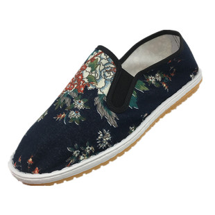 西山花布鞋男女牛筋底手工鞋透气软底工作开车老北京防臭布鞋秋季