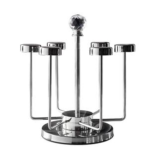 不锈钢杯架创意可旋转挂杯架玻璃杯收纳沥水架家用客厅置物架