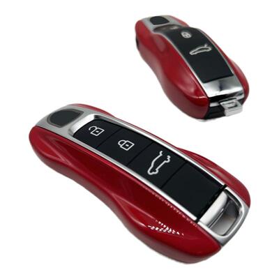 适用于保时捷胭脂红色烤漆钥匙壳