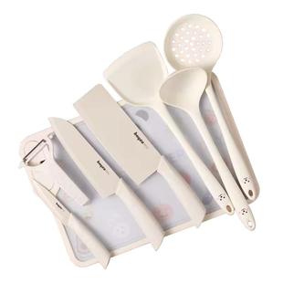 拜格刀具厨房套装组合家用切菜刀菜板二合一宿舍宝宝辅食工具全套