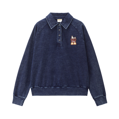 纯棉插肩长袖联名刺绣POLO