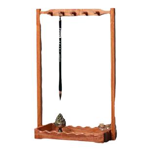 红木毛笔架可拆卸花梨木大果紫檀缅花10针笔挂笔山实木文房用品