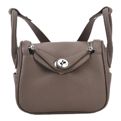 包包女休闲手拎荔枝纹软皮单肩包