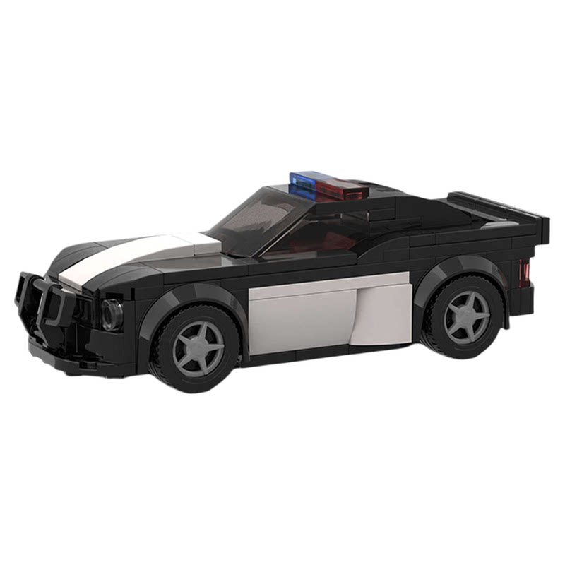 Saleen警车拼装拼插moc积木