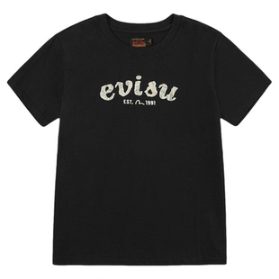 EVISU福神 女士商标贴布短袖T恤2EAHTW5TS4034XXCT
