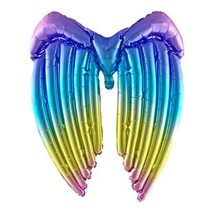 蝴蝶翅膀气球批发儿童天使背饰充气发光玩具夜市摆摊活动拍照道具
