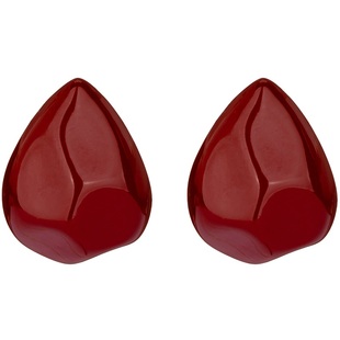 水滴红色耳饰耳钉女纯银耳环2025新款爆款高级感秋冬超好看耳坠