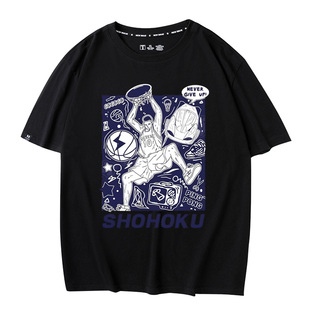 电影灌篮高手樱木花道湘北短袖动漫T恤纯棉男女宽松衣服半袖潮流