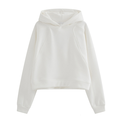 加绒宽松韩系慵懒连帽短款卫衣女