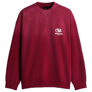 HM男装女装卫衣2026春季新款户外落肩袖宽松长袖圆领衫1307980