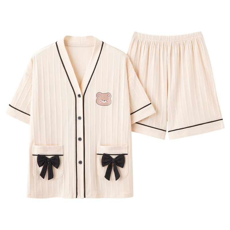 情侣棉卡通学生短袖和服家居服
