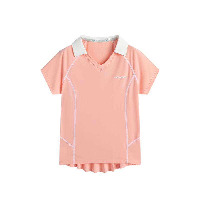 onmygame女童短袖t恤夏季凉感儿童polo衫防晒运动上衣2024新款