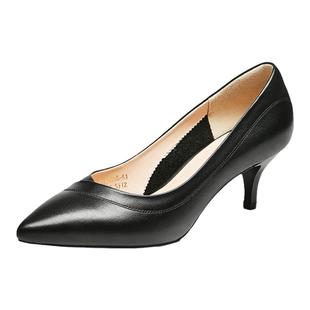 康奈女鞋经典时尚浅口女单鞋 真皮皮鞋百搭公务员鞋子正装高跟鞋