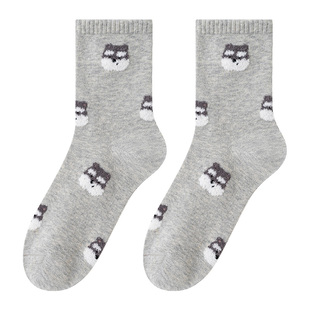 卡拉美拉秋冬袜子2026新款女士中筒袜可爱卡通百搭棉袜舒适女袜