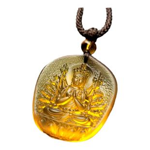 佛牌古法琉璃玉镶贴金本命佛吊坠十二生肖八大守护神千手观音男女