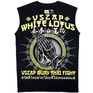 VSZAP健身T恤运动搏击格斗棉泰拳MMA背心UFC无袖散打男老虎运动