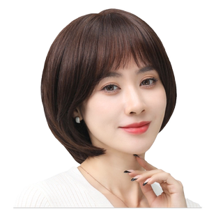 假发女全头套短发全真发头顶无痕挂耳女士妈妈自然整顶光头发套