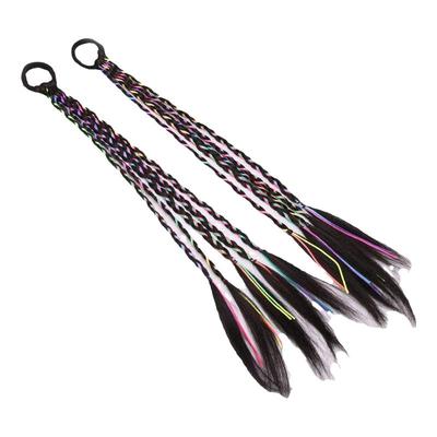 假发脏辫马尾小辫子麻花辫绑带式女长发民族风彩色小辫子儿童嘻哈