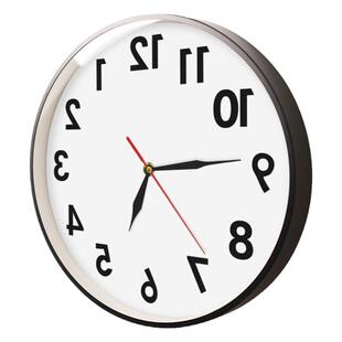 创意逆时针反向挂钟直播间主播数字装饰时钟手表适倒走时钟的钟表