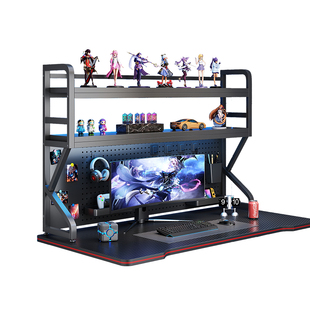 桌面置物架书架桌上收纳架子多层带洞洞板学生书桌电竞风整理架