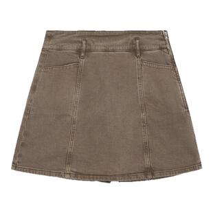 飘蕾咖色牛仔半身裙女夏季新款薄款梨形身材显瘦高腰短款a字