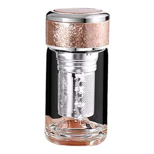 防爆玻璃杯加厚耐热玻璃小巧水杯迷你玻璃茶水分离泡茶杯便携水杯