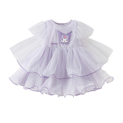 库洛米联名戴维贝拉女童A类连衣裙2026新款夏装儿童宝宝网纱裙