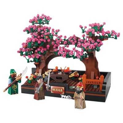 国潮玩具中国风三国演义桃园结义