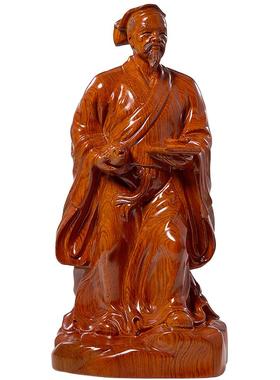 康御红非洲花梨木中式鲁班摆件