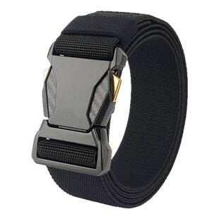 对插扣弹力皮带男自动扣时尚百搭潮流男士腰带户外尼龙帆布裤腰带