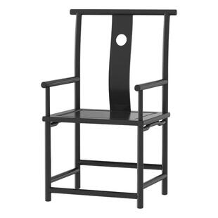 现代简约扶手靠背主人椅实木椅子侘寂风太师单椅书房茶室茶桌圈椅