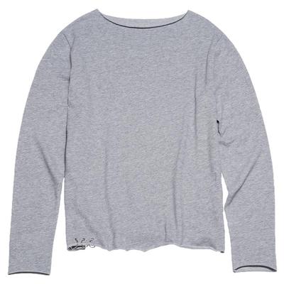 STILLYOU慵懒毛边一字领长袖T恤