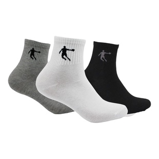 乔丹青少年男女中筒白色黑色纯棉抗菌防臭吸汗透气四季款运动袜子