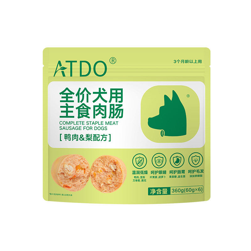 ATDO鸭肉雪梨狗狗主食肉肠火腿肠