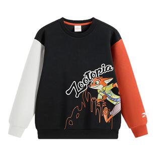 疯狂动物城IP联名安踏儿童卫衣男童2026年新款保暖加绒长袖卫衣