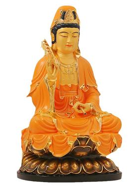 纯铜观世音菩萨坐莲家用摆件