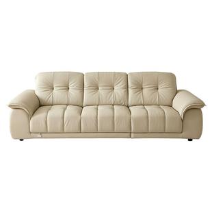 全友家居现代简约真皮沙发客厅2025新款头层牛皮直排花瓣沙发家具