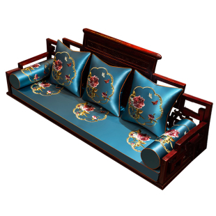 中式罗汉床垫子古典红木沙发坐垫实木家具椅子垫子五件套防滑定制