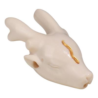 潮世代猛犸象牙雕刻鹿头三通DIY