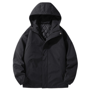 暗黑系机能风工装棉服中长款黑色棉衣黑暗系酷飒风女装秋冬季外套