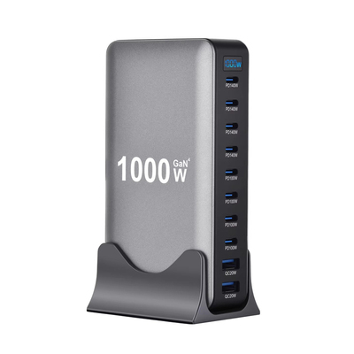 新款1000W氮化镓桌面充多口快充充电器 PD140w桌面充多功能适配器