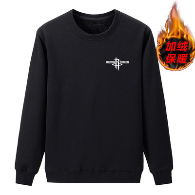 加绒加厚保暖卫衣圆领大码