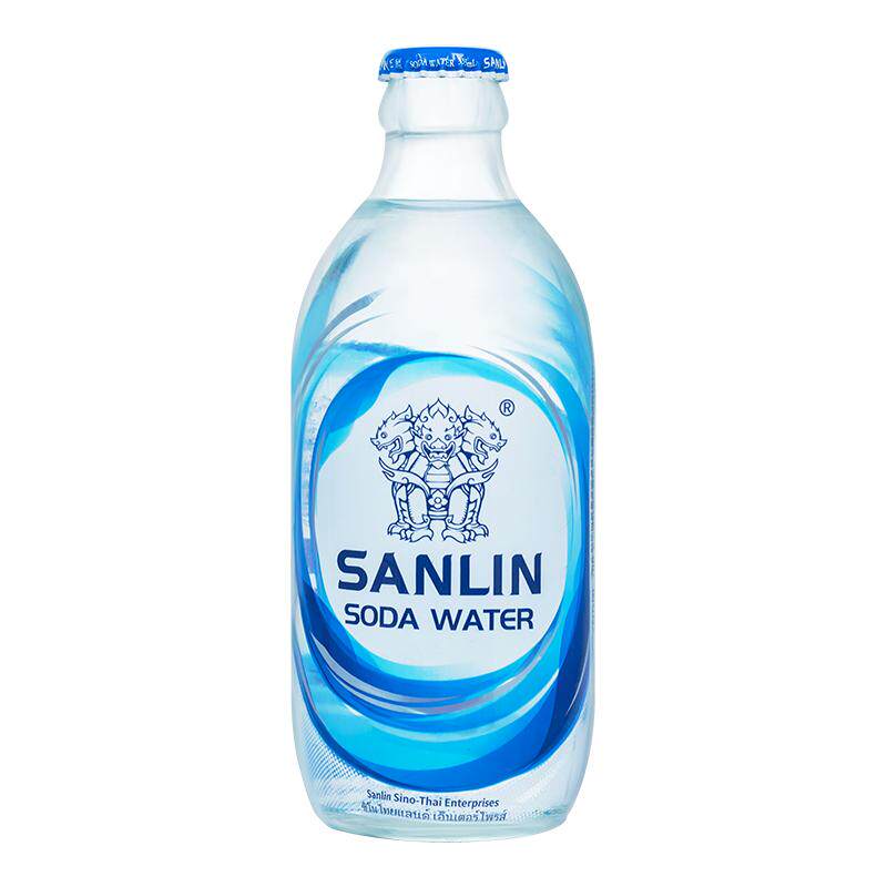 三麟苏打水原味气泡水335ml/瓶整箱无糖碳酸饮料柠檬白桃味汽泡水