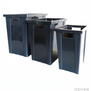 花店用法式鲜花养花桶 耐用黑色大号醒花桶 耐摔大容量长方形花桶