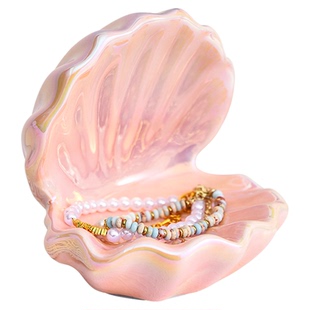 创意贝壳首饰托盘项链耳环置物盘玄关钥匙收纳卧室房间梳妆台摆件